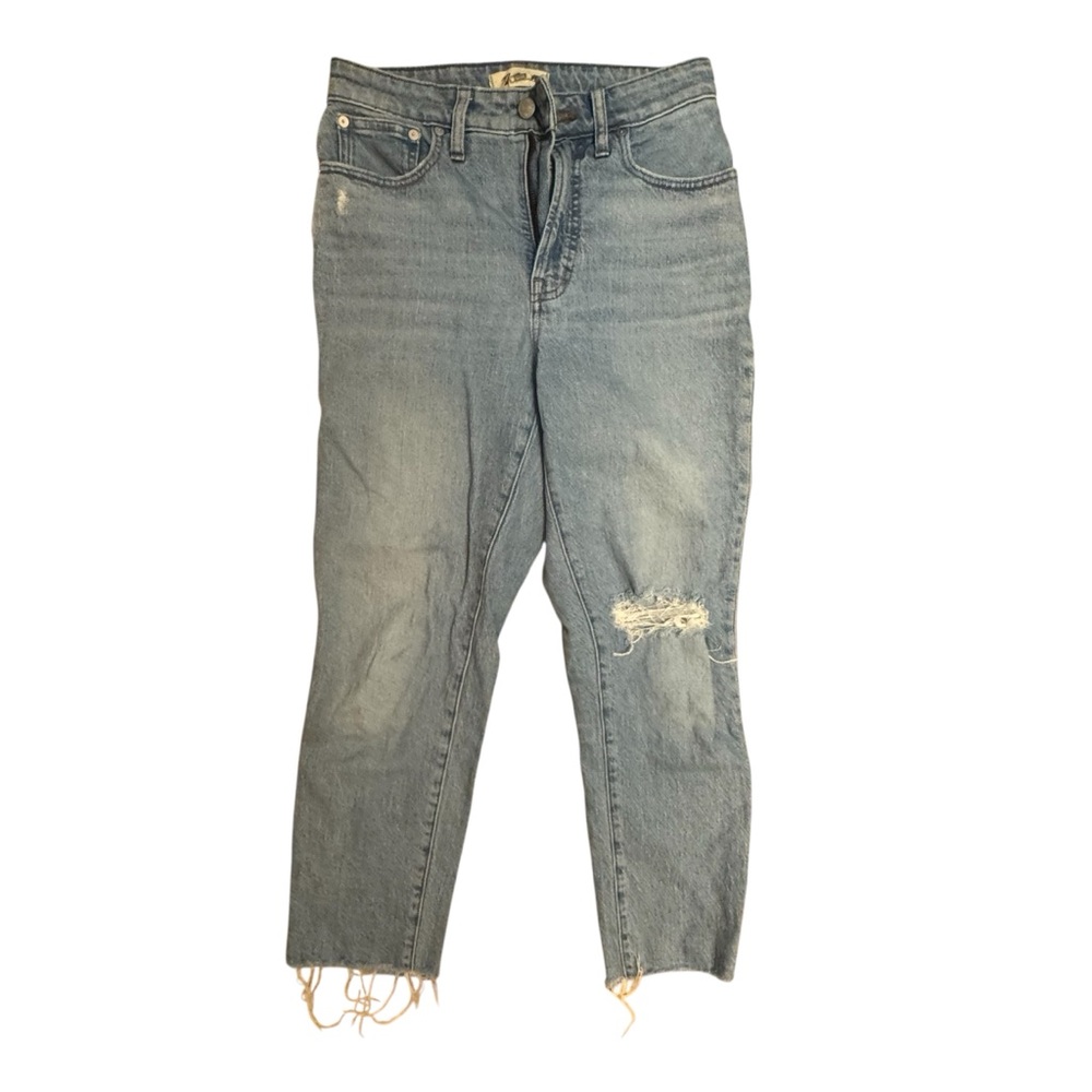 Madewell The Curvy Perfect Vintage Distressed Blue Jeans